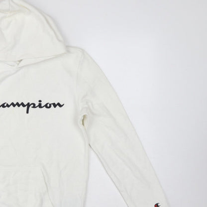 Champion Men’s Ivory XS Pullover Logo Hoodie Hooded Fleece