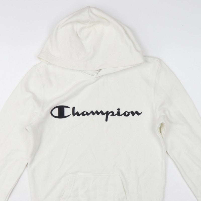 Champion Men’s Ivory XS Pullover Logo Hoodie Hooded Fleece