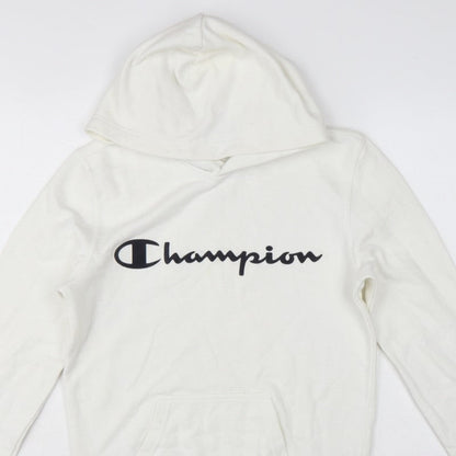 Champion Men’s Ivory XS Pullover Logo Hoodie Hooded Fleece