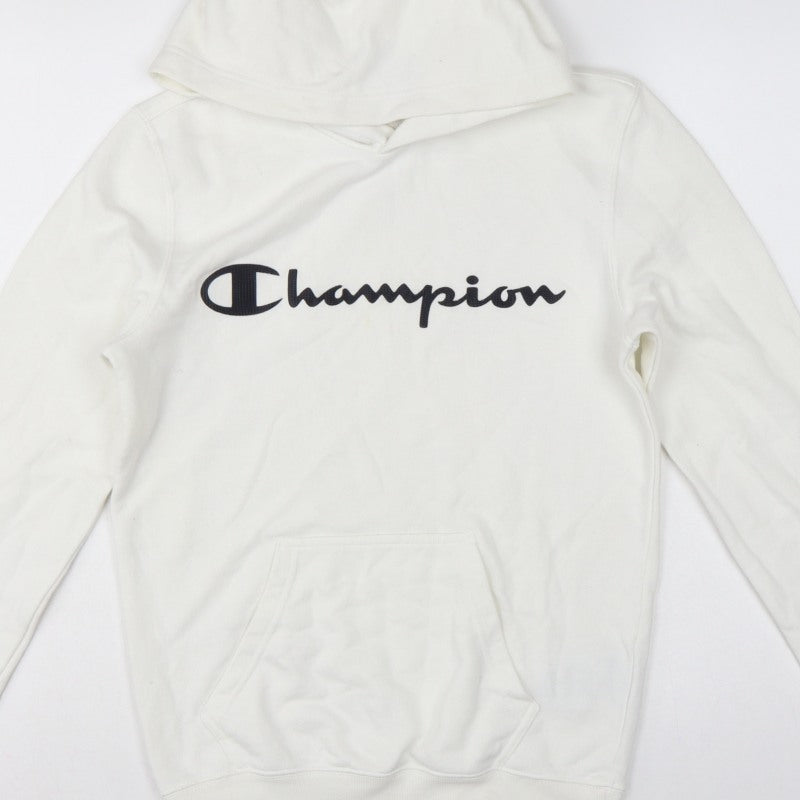 Champion Men’s Ivory XS Pullover Logo Hoodie Hooded Fleece