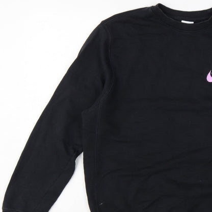 Nike Men Black M Pullover Crew Neck Embroidered Logo Sweatshirt