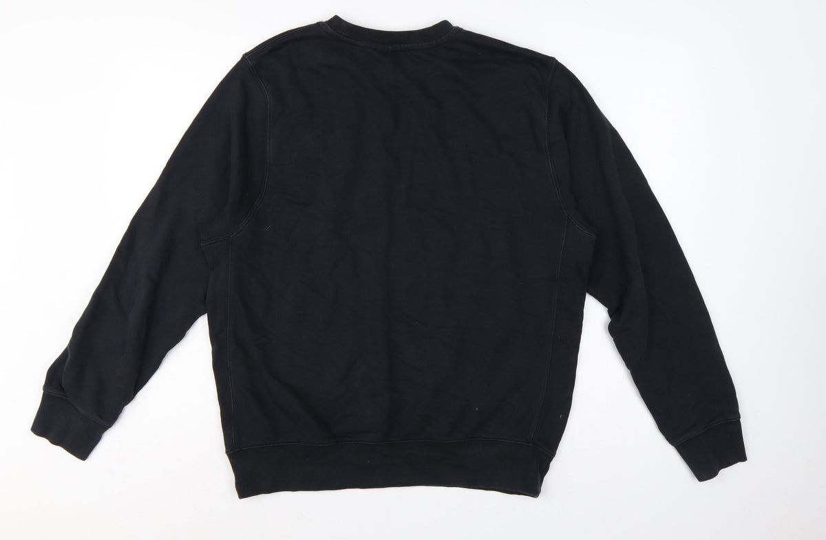 Nike Men Black M Pullover Crew Neck Embroidered Logo Sweatshirt
