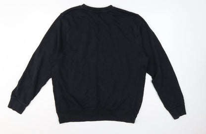 Nike Men Black M Pullover Crew Neck Embroidered Logo Sweatshirt
