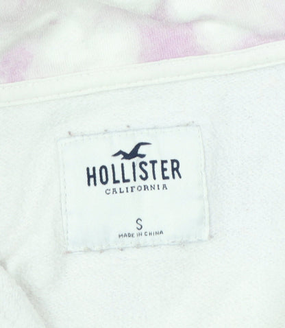 Hollister Women Pink Tie Dye S Quarter Zip Sweatshirt Kangaroo Pocket