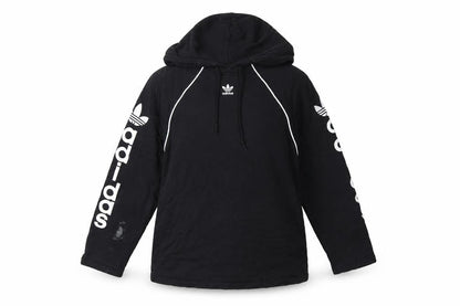 Adidas Women Black UK 8 Pullover Hoodie Logo Raglan Sleeve Cotton