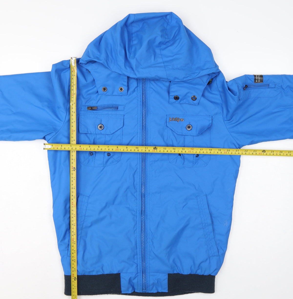 Jack & Jones Men’s Blue M Hooded Full Zip Utility Jacket
