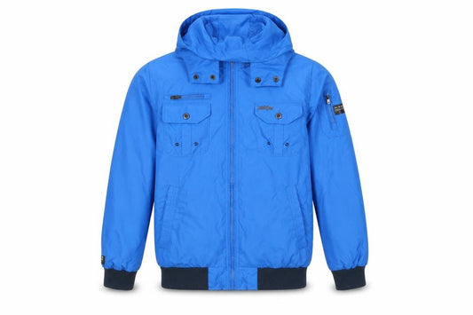 Front view of Jack & Jones Men’s Blue M Hooded Full Zip Utility Jacket