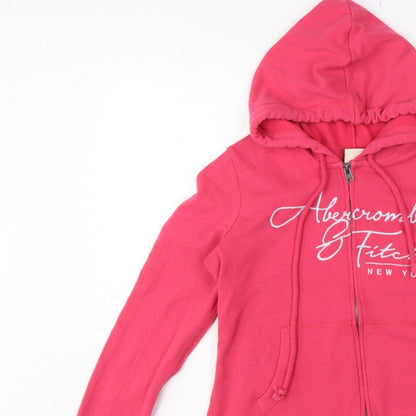 Abercrombie & Fitch Women’s Pink L Full Zip Logo Hoodie