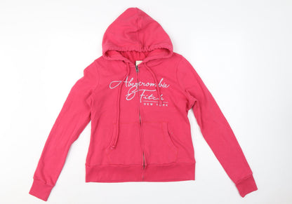 Abercrombie & Fitch Women’s Pink L Full Zip Logo Hoodie