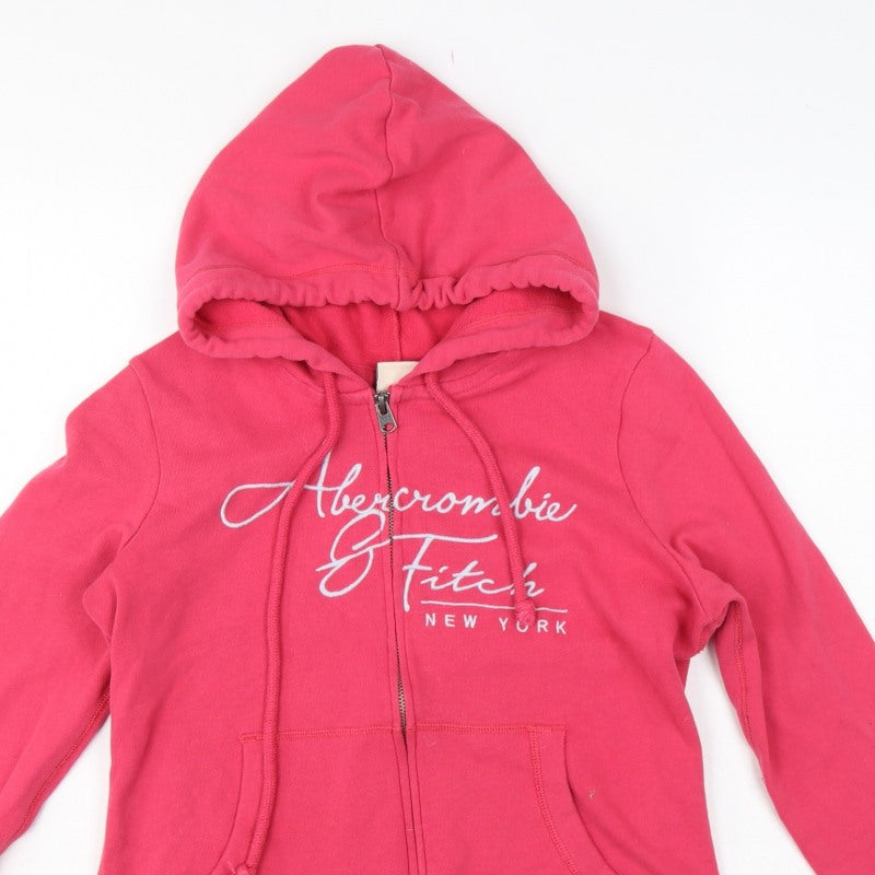 Abercrombie & Fitch Women’s Pink L Full Zip Logo Hoodie