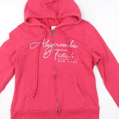 Abercrombie & Fitch Women’s Pink L Full Zip Logo Hoodie