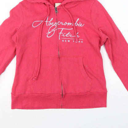Abercrombie & Fitch Women’s Pink L Full Zip Logo Hoodie