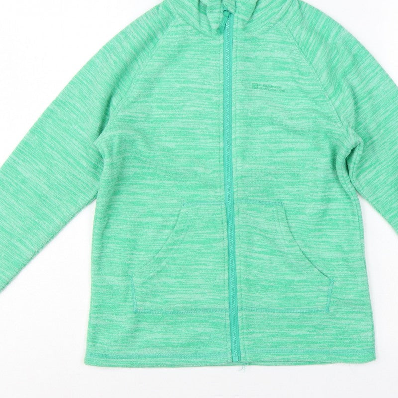 Mountain Warehouse Girls Green 11-12 Years Hooded Full Zip Fleece Jacket