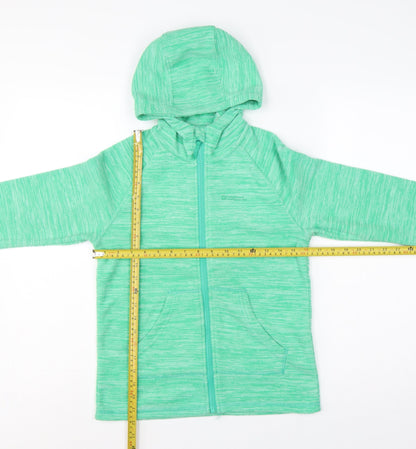 Mountain Warehouse Girls Green 11-12 Years Hooded Full Zip Fleece Jacket