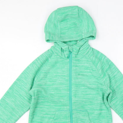 Mountain Warehouse Girls Green 11-12 Years Hooded Full Zip Fleece Jacket