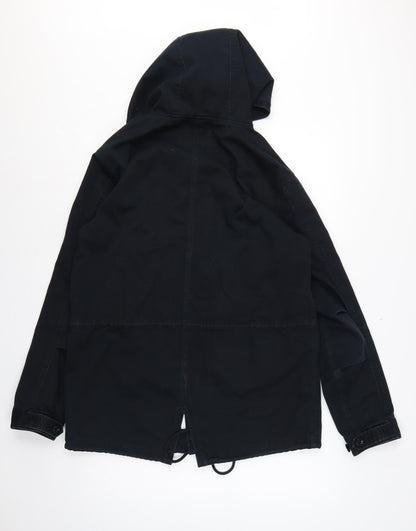 Pretty Green Men’s Black M Hooded Cotton Parka Jacket Logo