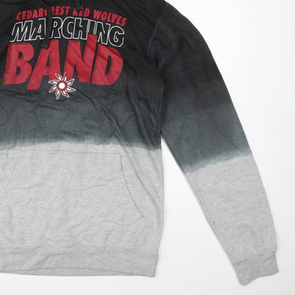Fan Cloth Men Black Grey L Pullover Hoodie Cedar Crest Marching Band