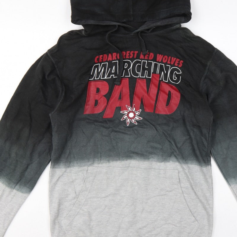 Fan Cloth Men Black Grey L Pullover Hoodie Cedar Crest Marching Band