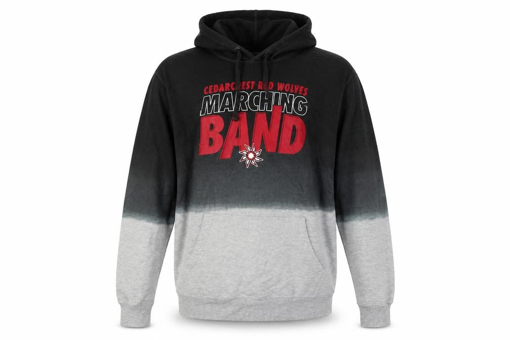 Fan Cloth Men Black Grey L Pullover Hoodie Cedar Crest Marching Band