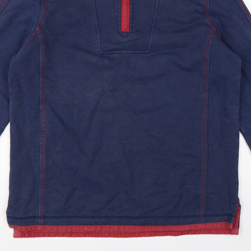 Fat Face Men’s Navy M 1/4 Zip High Neck Cotton Sweatshirt