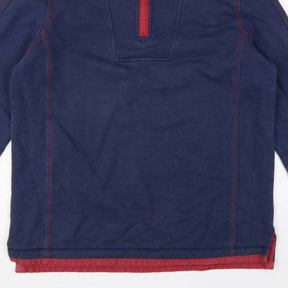 Fat Face Men’s Navy M 1/4 Zip High Neck Cotton Sweatshirt