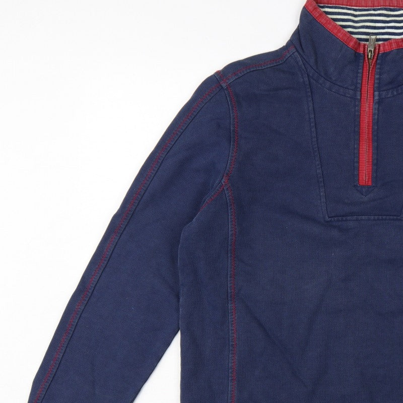 Fat Face Men’s Navy M 1/4 Zip High Neck Cotton Sweatshirt