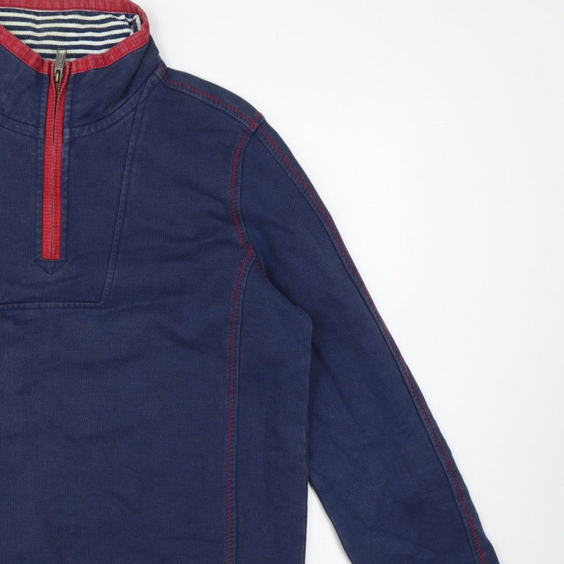Fat Face Men’s Navy M 1/4 Zip High Neck Cotton Sweatshirt