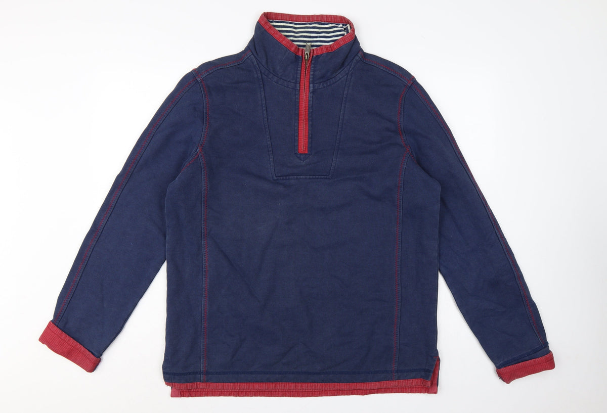 Fat Face Men’s Navy M 1/4 Zip High Neck Cotton Sweatshirt