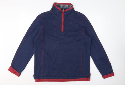 Fat Face Men’s Navy M 1/4 Zip High Neck Cotton Sweatshirt