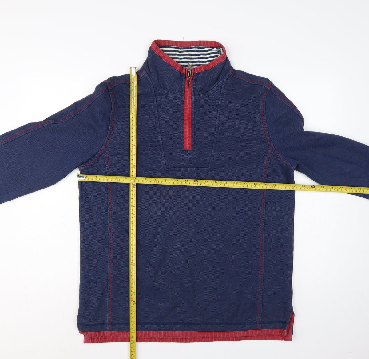 Fat Face Men’s Navy M 1/4 Zip High Neck Cotton Sweatshirt