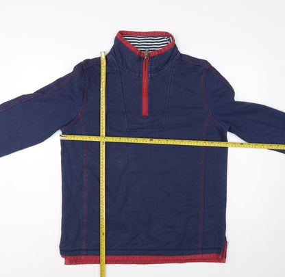 Fat Face Men’s Navy M 1/4 Zip High Neck Cotton Sweatshirt