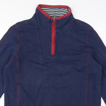 Fat Face Men’s Navy M 1/4 Zip High Neck Cotton Sweatshirt