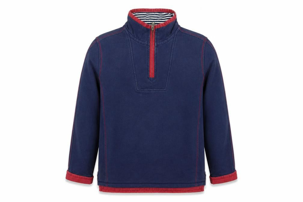 Fat Face Men’s Navy M 1/4 Zip High Neck Cotton Sweatshirt