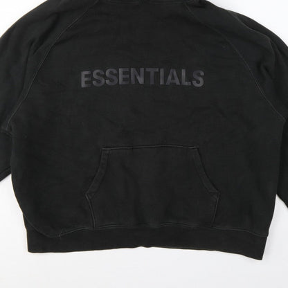 Essentials Fear of God Men’s Black XL Pullover Logo Hoodie