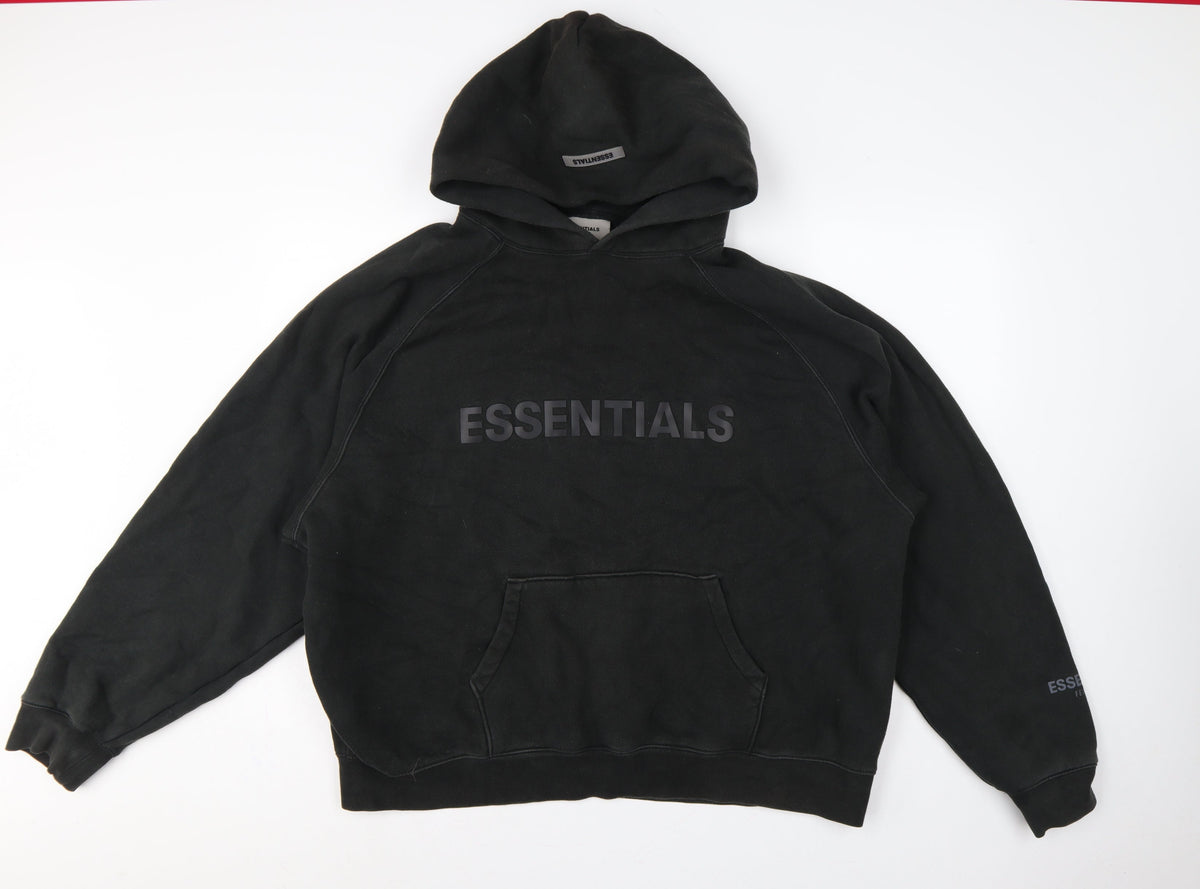Essentials Fear of God Men’s Black XL Pullover Logo Hoodie