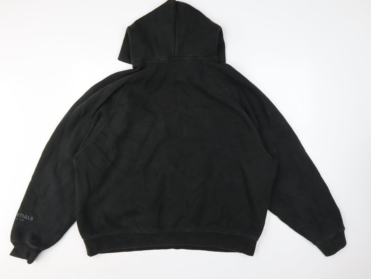 Essentials Fear of God Men’s Black XL Pullover Logo Hoodie
