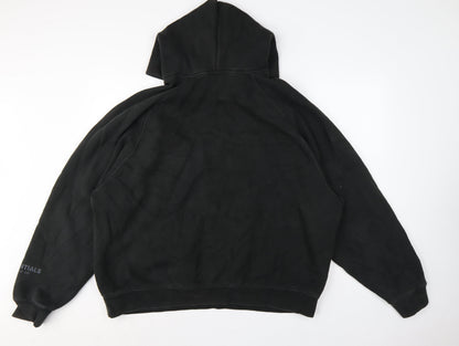 Essentials Fear of God Men’s Black XL Pullover Logo Hoodie