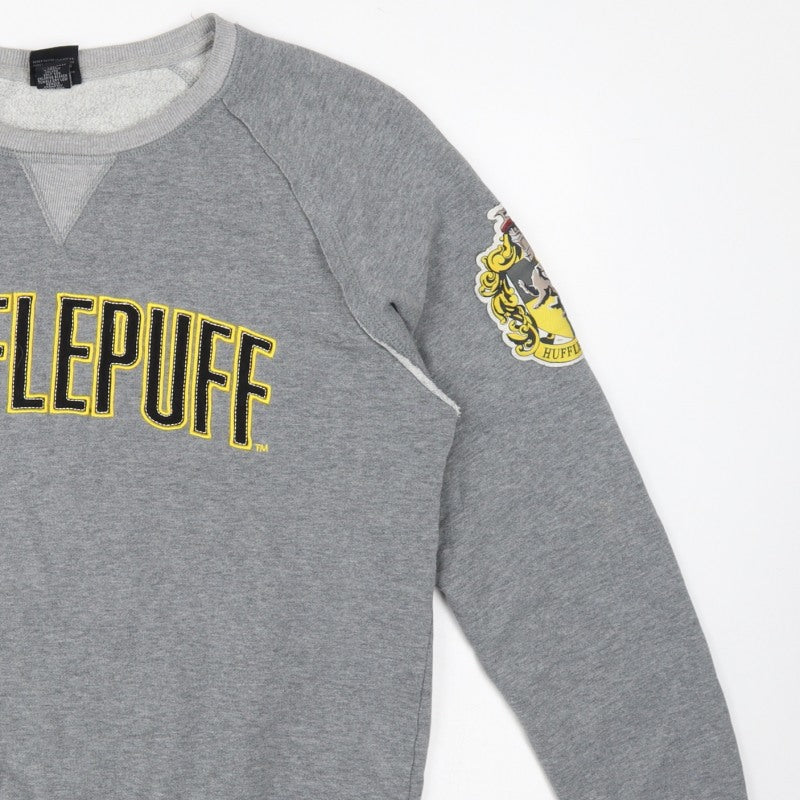 Harry Potter Unisex Grey L Hufflepuff Graphic Pullover Sweatshirt