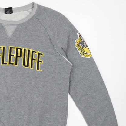 Harry Potter Unisex Grey L Hufflepuff Graphic Pullover Sweatshirt