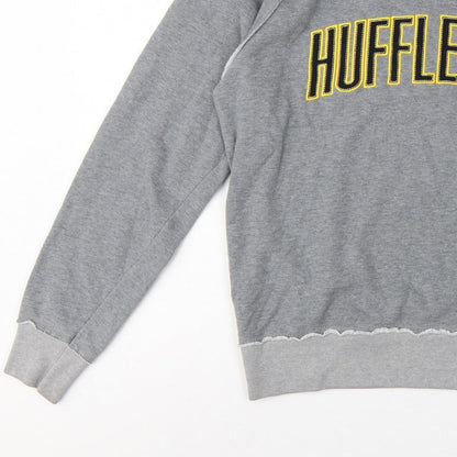 Harry Potter Unisex Grey L Hufflepuff Graphic Pullover Sweatshirt