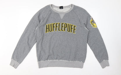Harry Potter Unisex Grey L Hufflepuff Graphic Pullover Sweatshirt