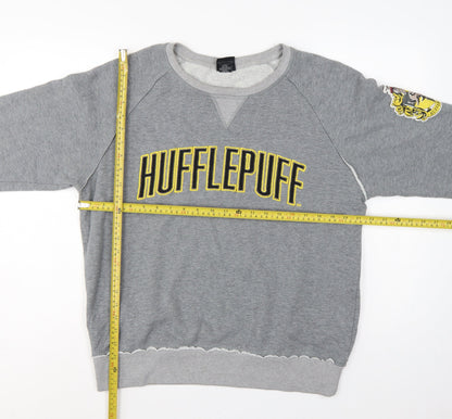 Harry Potter Unisex Grey L Hufflepuff Graphic Pullover Sweatshirt