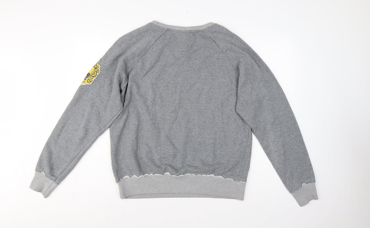 Harry Potter Unisex Grey L Hufflepuff Graphic Pullover Sweatshirt