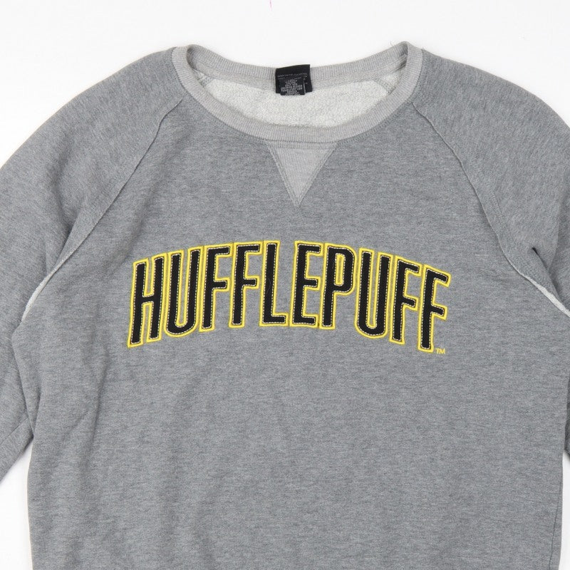 Harry Potter Unisex Grey L Hufflepuff Graphic Pullover Sweatshirt