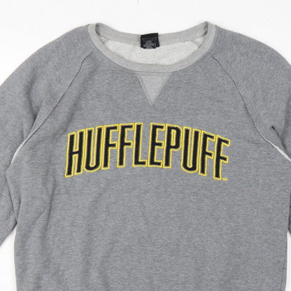 Harry Potter Unisex Grey L Hufflepuff Graphic Pullover Sweatshirt