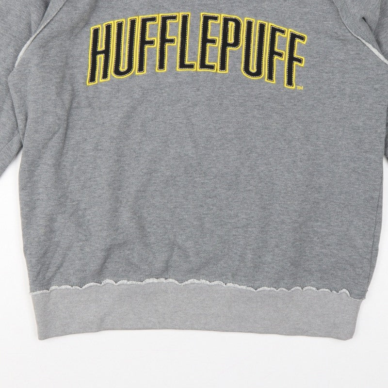 Harry Potter Unisex Grey L Hufflepuff Graphic Pullover Sweatshirt