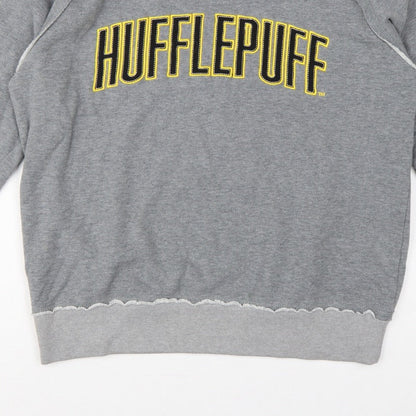 Harry Potter Unisex Grey L Hufflepuff Graphic Pullover Sweatshirt