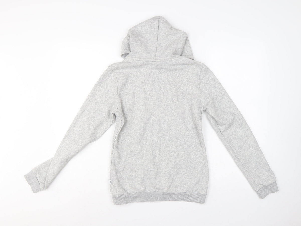 Puma Boys Grey Logo Pullover Hoodie 13-14 Years Hooded Sports Sweatshirt