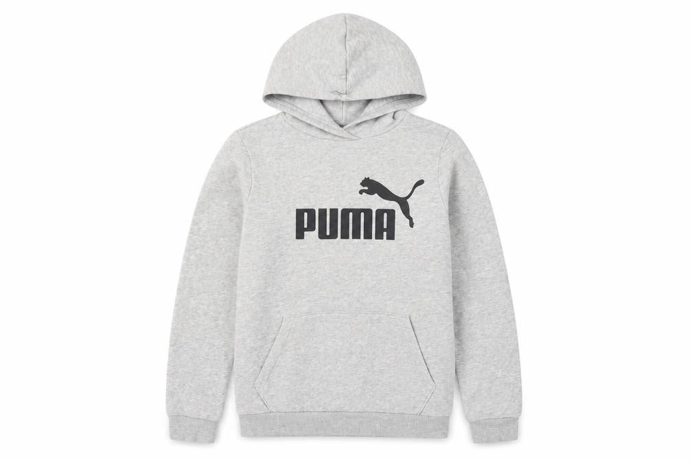 Puma Boys Grey Logo Pullover Hoodie 13-14 Years Hooded Sports Sweatshirt
