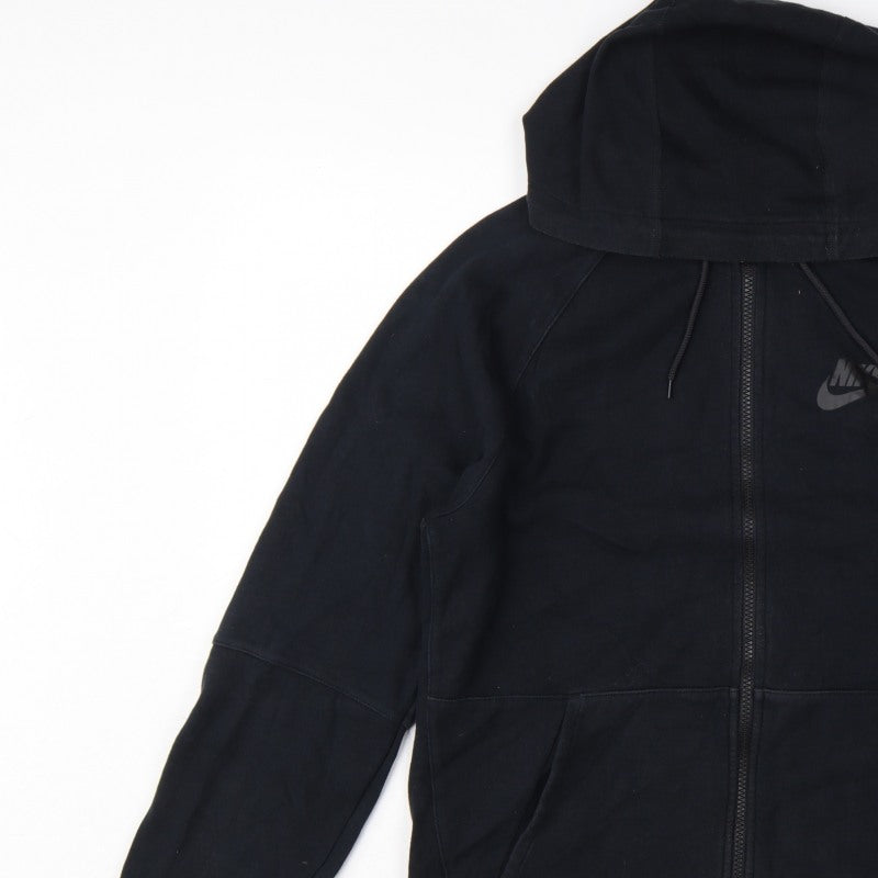 Nike Men’s Black S Full Zip Hooded Logo Sweatshirt Hoodie